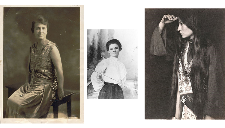 a black woman, an immigrant woman, and a native american woman, all of the early 20th century