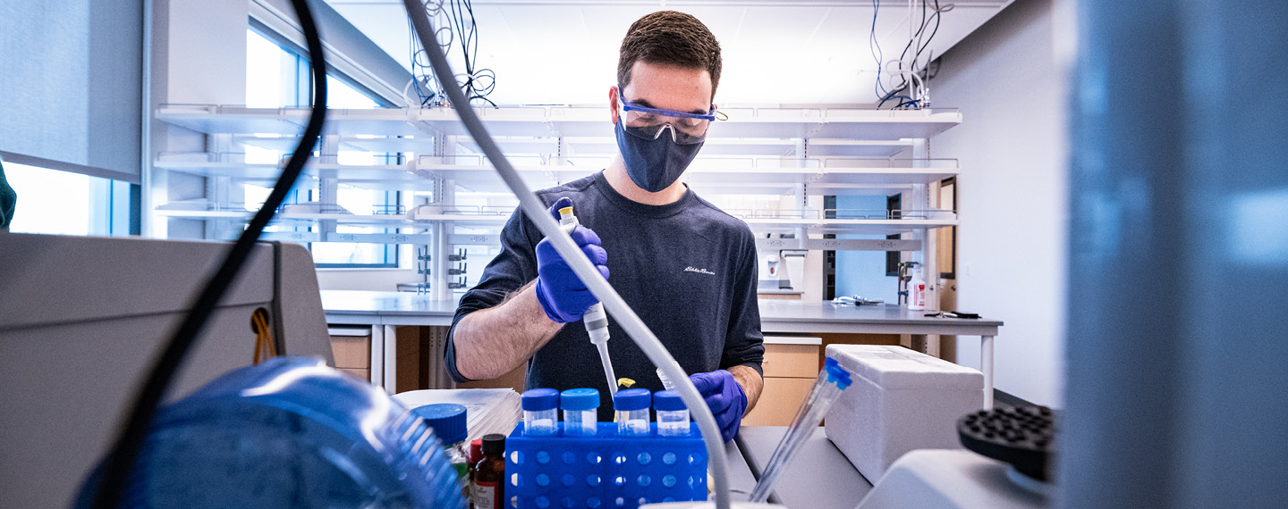 Student in Lab in Bollier Center