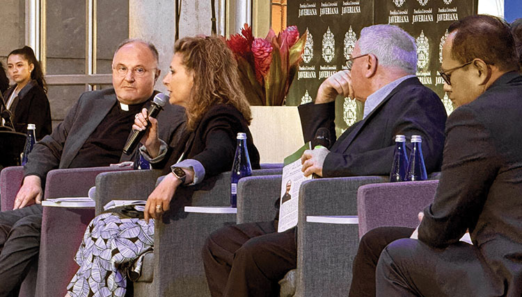 President Passerini in a panel of 5 people at the Int. Assoc. of Jesuit Universities in Colombia