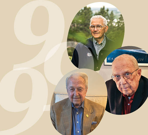 beige 90 image in the background with circular photos of Weber, Herriges, and Paioni on the right side