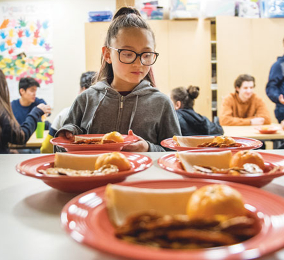 food on plates set out for youth