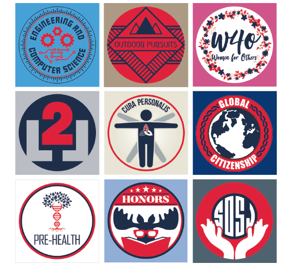 9 colorful logos representing individual clubs 