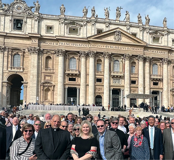 The Board enjoys a sunny day at St. Peter's Square.