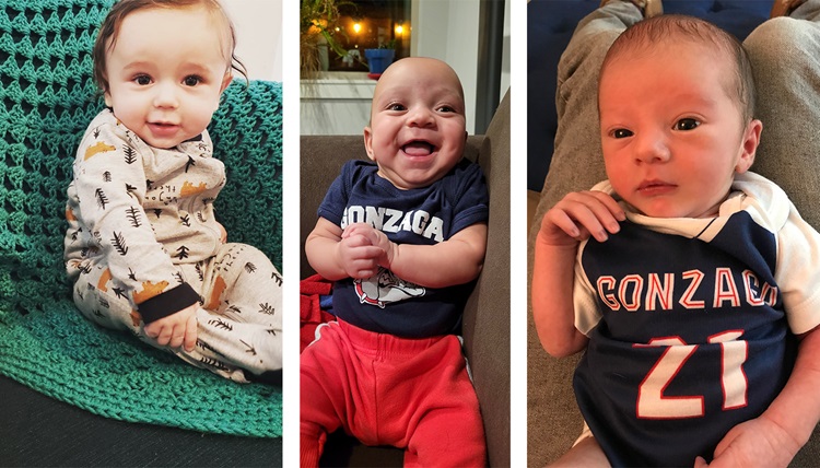 A baby poses in Zag gear.