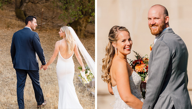 Brenn Donnelly and Nicholas Santomauro holding hands on the left and  Steve Bugni and Victoria Bugni smiling on the right