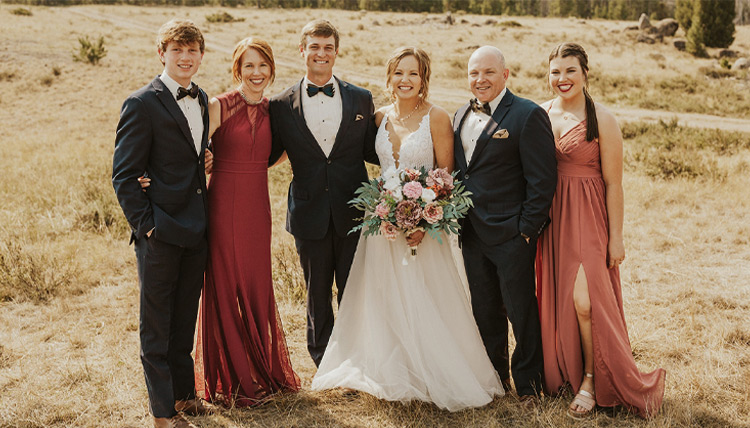 Bailey Luoma and J.T. Tasker with family