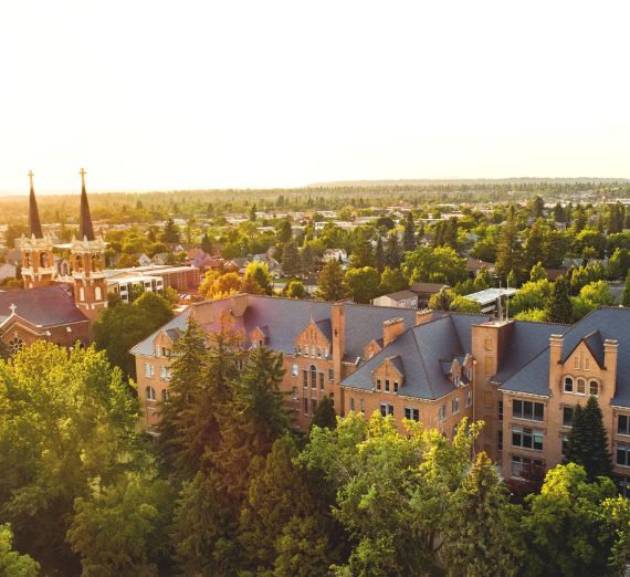 golden hour view of Gonzaga campus