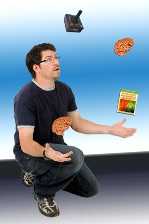 Justin Marquis Juggling Brains, books, and video games Image
