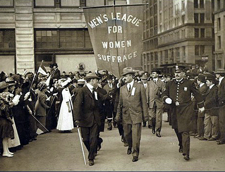 The 1910 men’s march. Male suffragists were important to the movement. 