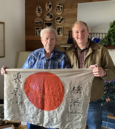 Davis with World War II Navy veteran Bill Beckstrom; January 2019 (Courtesy Scott Davis)