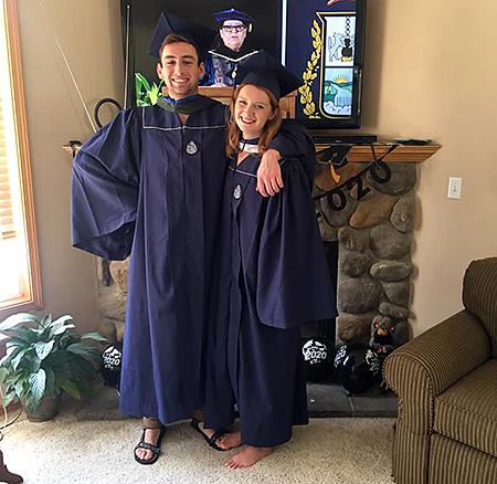 Lindsey Wilson and Jack O'Connell at commencement 2020