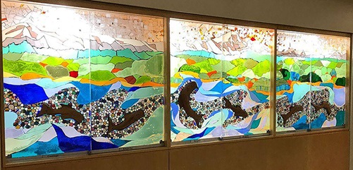 The full mosaic on display at École Heritage Park Middle School. (Image courtesy Mikel Brogan)