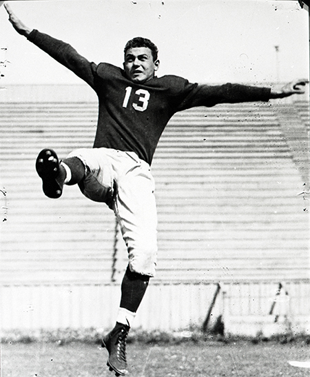 Anthony “Tony” Canadeo Punting the Ball, c. 1940. (GU Archives)
