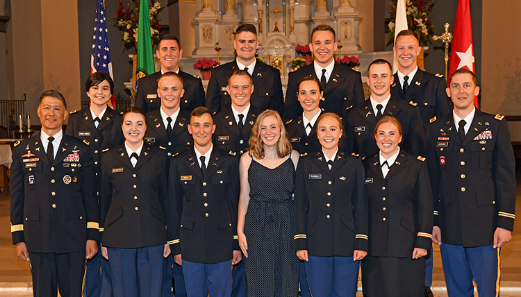 group of young men and women ROTC cadets