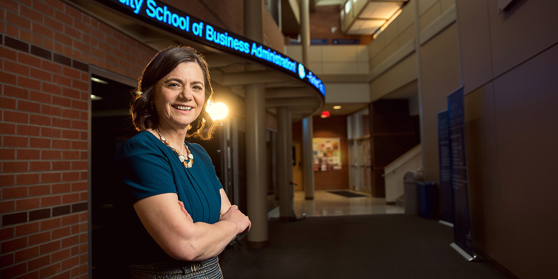 Mirjeta Beqiri, professor of operations management and director of MBA Programs in the School of Business Administration. (GU photo)