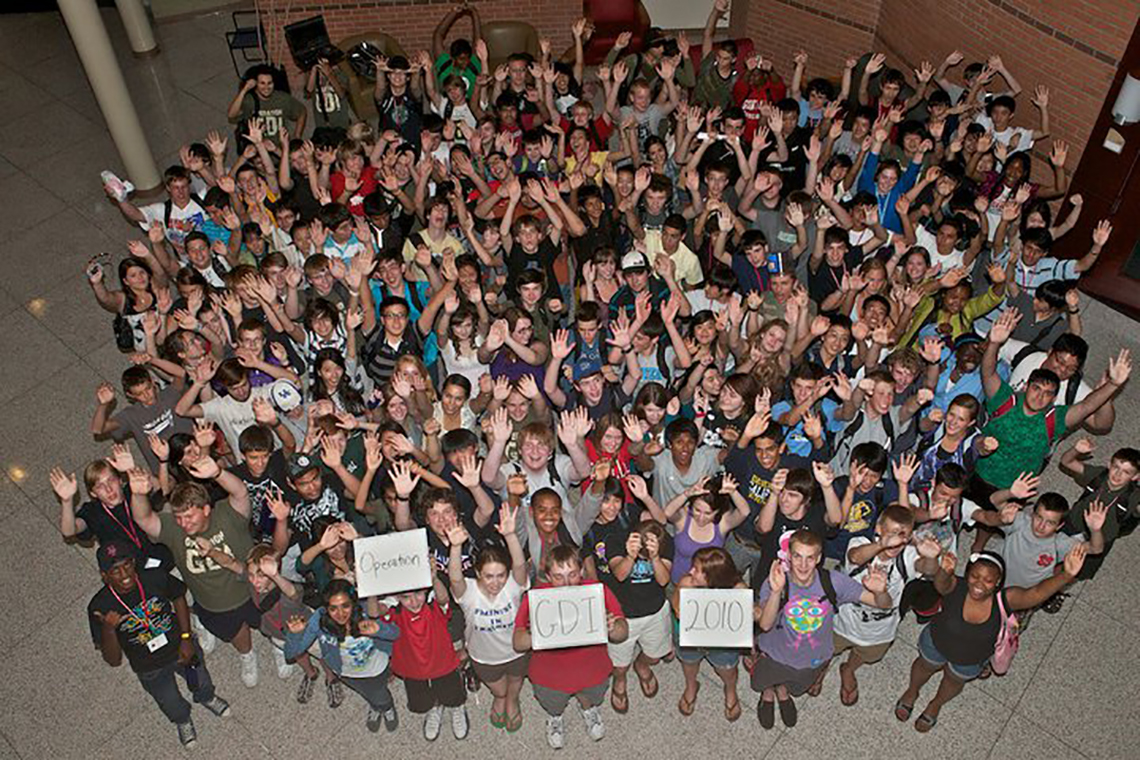 Aerial view of a previous Gonzaga Debate Institute summer camp held on campus. (GU photo)