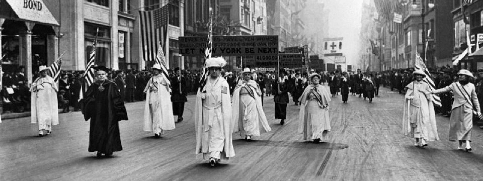 New York Suffrage Parade: Public Demonstration following 60 years of activism. 