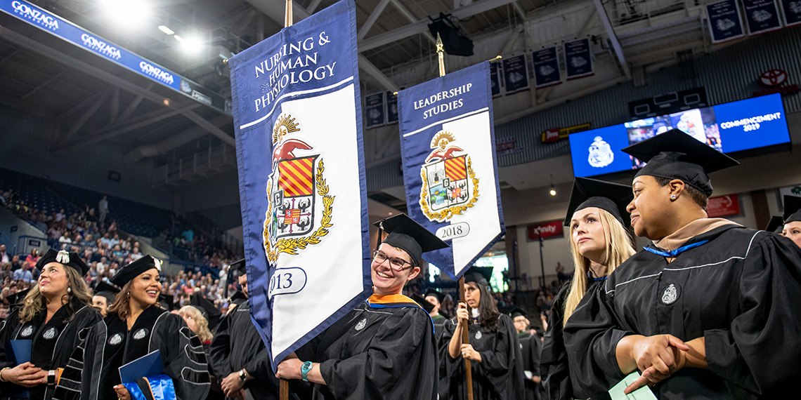 A scene from the graduate commencement ceremony on May 11 at the McCarthey Athletic Center. (GU photo)