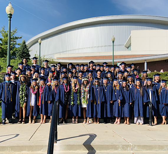 GU student-athletes at commencement 2019. (GU photo)