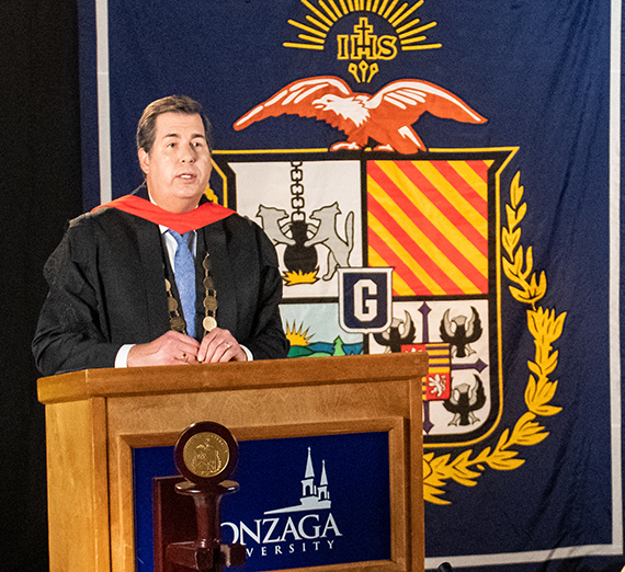 Gonzaga President Thayne McCulloh speaks to graduates (GU photo)