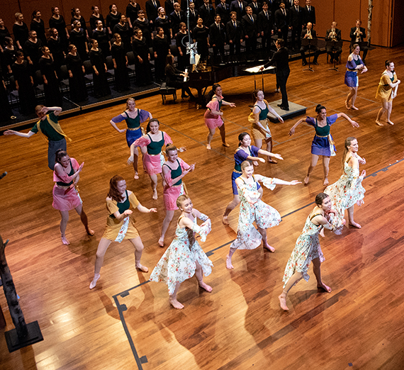 A scene from the dedication of the Woldson Performing Arts Center. (GU photo)