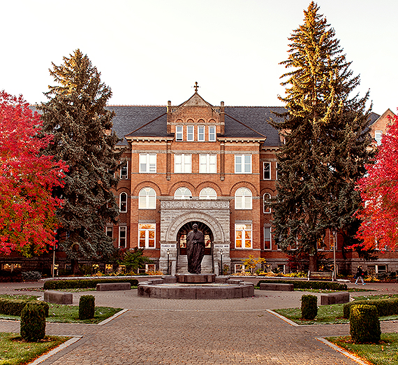 Fall scene of College Hall at Gonzaga (GU photo)