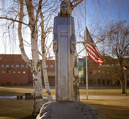 Statue of Jesus on campus. (GU photo)