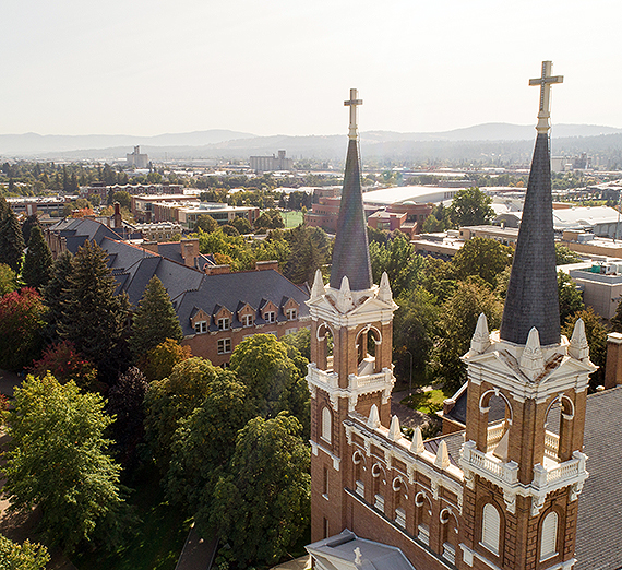 The Spires at St. Aloysius Church at Gonzaga. GU photo