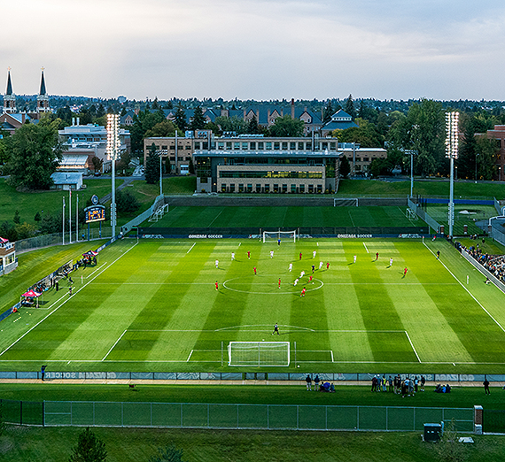 A campus view looking north upon the Luger Soccer Field. (GU photo)