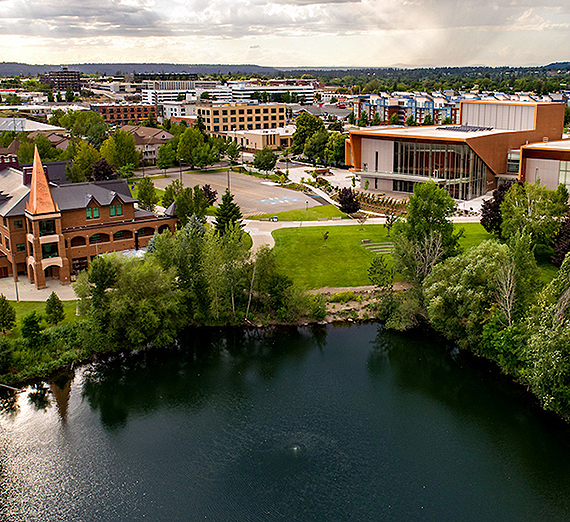 An aerial view of campus. (GU photo)