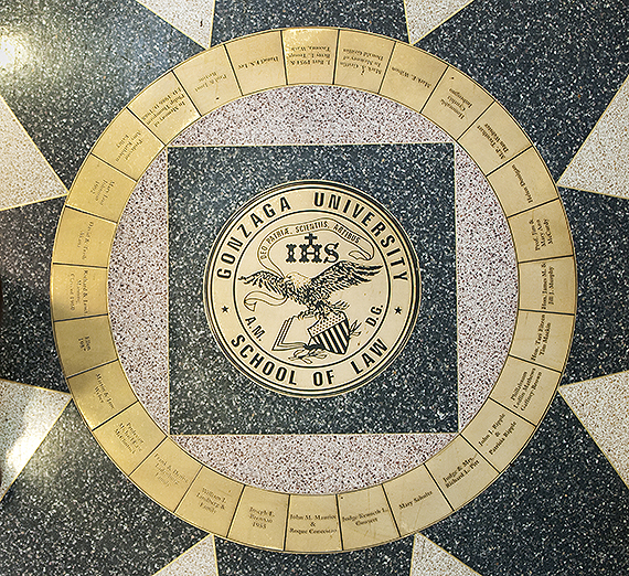 Law School Logo in floor 