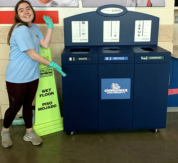 The Zero Waste Basketball competition was among the RecycleMania events. (GU photo) 