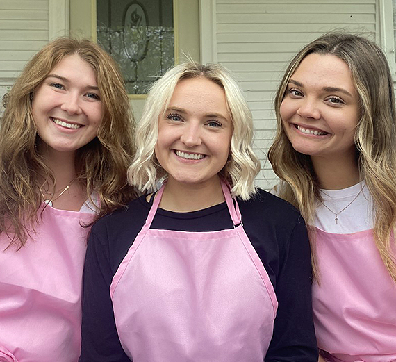 Piece of Cake team members (from left): Thea Skokan, Grace Siemering, and Elizabeth Redmond. 