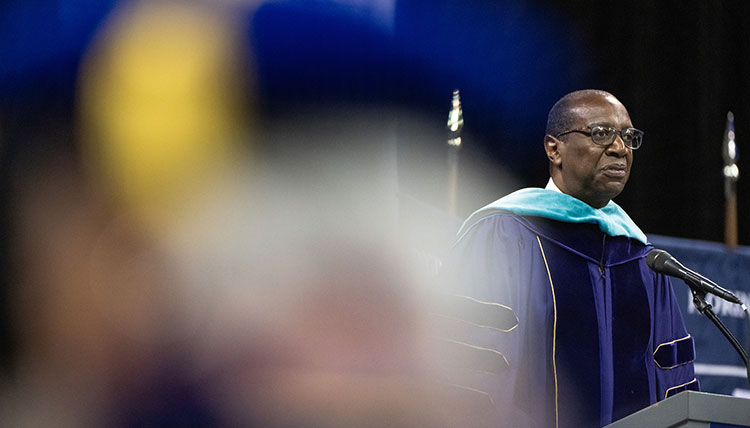 Undergraduate Commencement 2024 guest speaker Ed Taylor at the ceremony