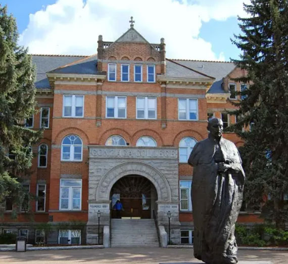 The front doors of College Hall at Gonzaga University