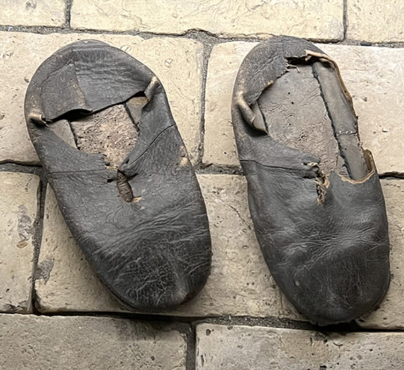 St. Ignatius' shoes from the restored rooms of St. Ignatius in Rome 
