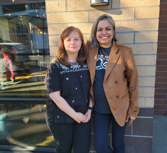 Muslims for Community Action and Support founders Karen Stromgren (left) and Naghmana Sherazi