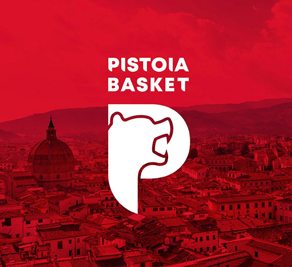 A logo that says Pistoia Basket