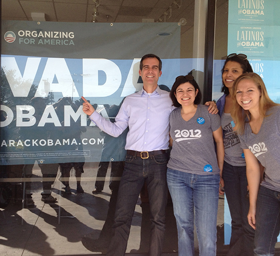 Danielle Cendejas with Obama campaigners in Nevada