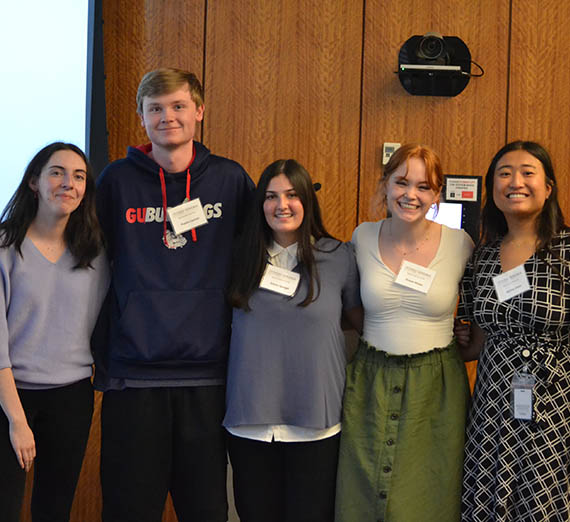 Gonzaga students Rhys Heenan, Emma Spiegel, Paxton Carson, Emma Winter, and Ashley Chon