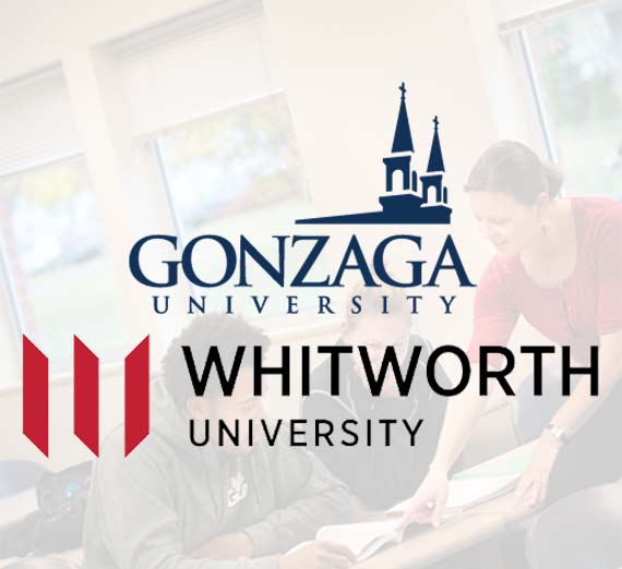 Gonzaga university and Whitworth University Logo 