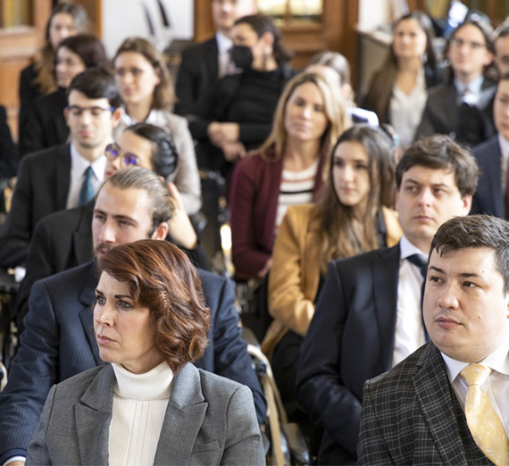 adult students in conference