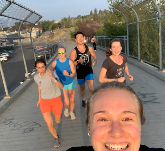 UWSOM and GU running group on a run in Spokane.