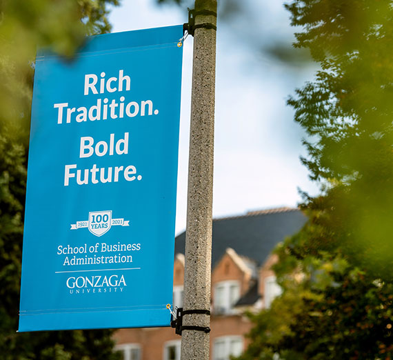 Signage for the School of Business Administration