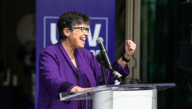 University of Washington President, Ana Marie Cauce speaks at the UW-GU Health Partnership building grand opening, September 7, 2022
