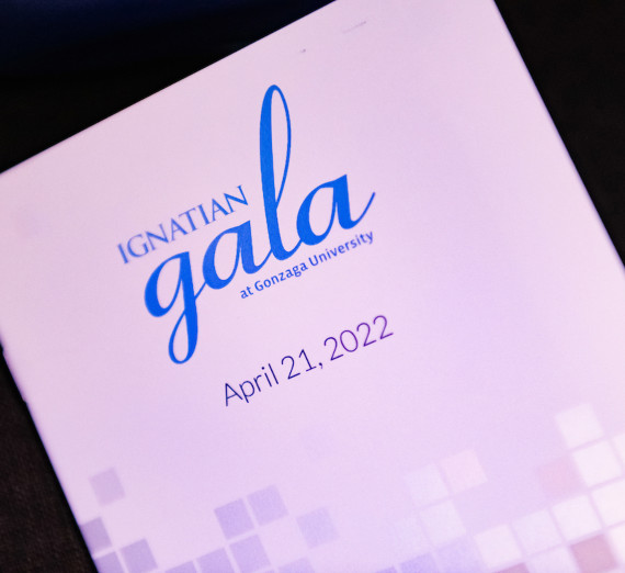 Pamphlet labelled "Ignatian Gala at Gonzaga University" 