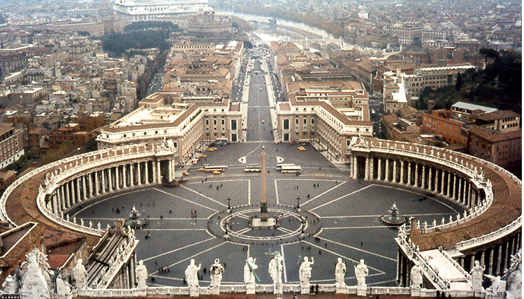 A view of St. Peter’s Square from St. Peter's Basilica Dome Observatory