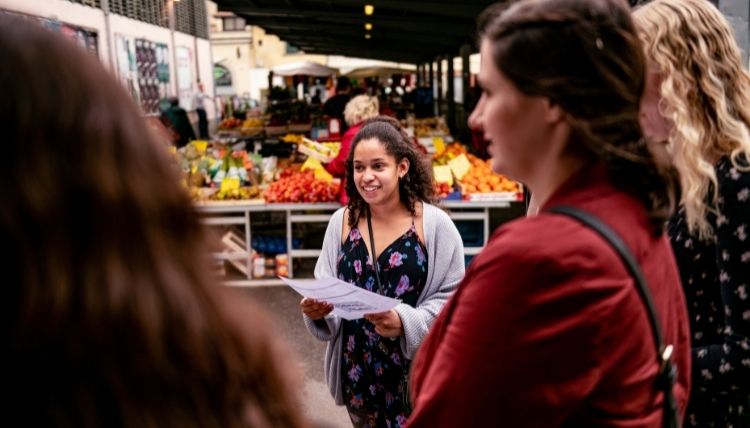 A student in Marianne Poxleitner's Food Science class takes a field trip to Mercato Di Sant'Ambroggio in Florence, Italy.