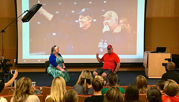 Rick Clark answers questions at Gonzaga University