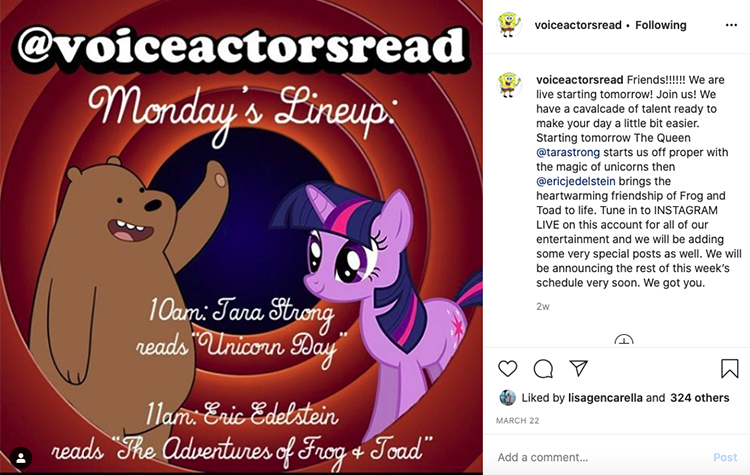 @voiceactors read on Instagram